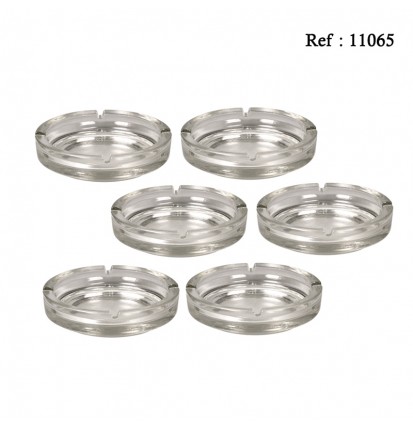 glass cigarette ashtray clear round Ø 14.5 cm per 6 pcs