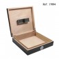 Humidor black 23x21.9x5.9 hygrometer