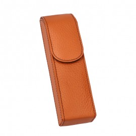 adorini cigar case real leather 2.- cigars orange with cedro divider