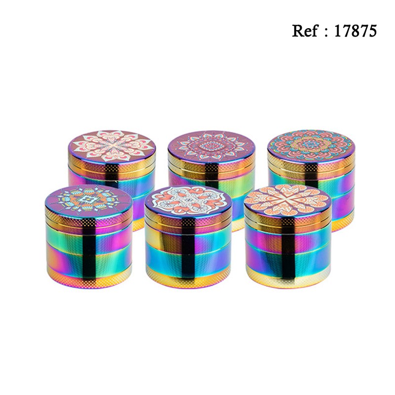 Grinder métal Arc en Ciel, Ø 4 cm, display de 12 assortis