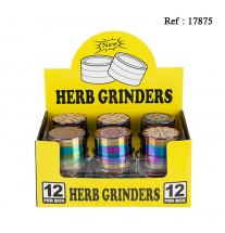 Grinder métal Arc en Ciel, Ø 4 cm, display de 12 assortis