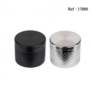 Grinder Métal Noir et Chromé, Ø 4 cm, 3 éléments, display de 12