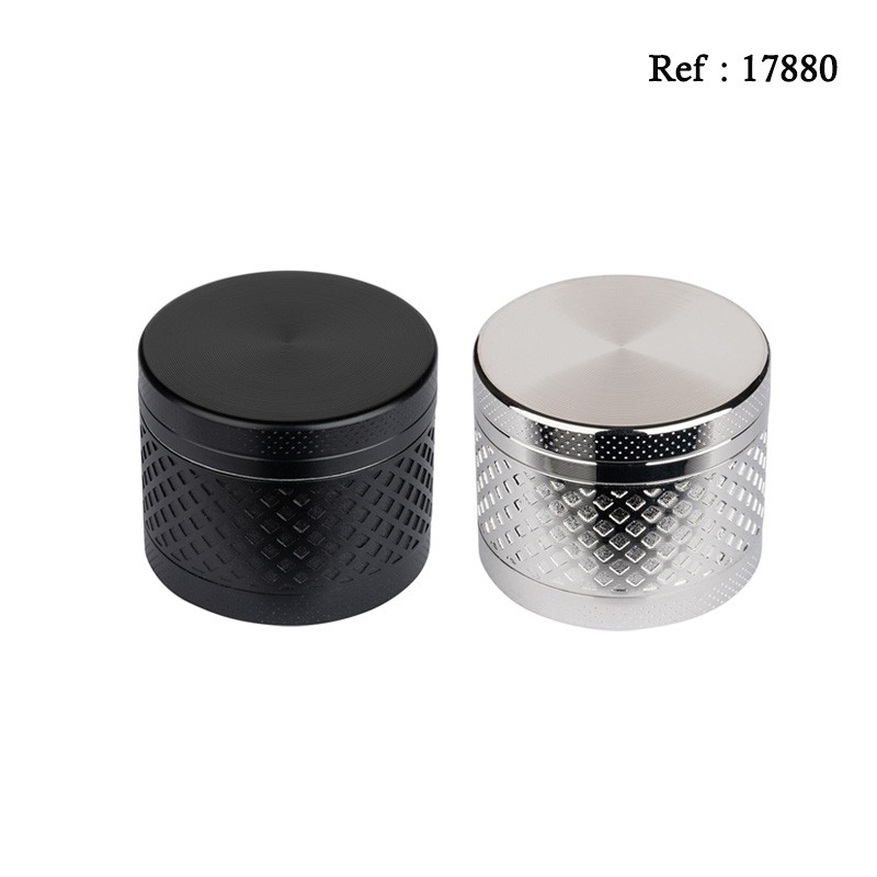 Grinder Métal Noir et Chromé, Ø 4 cm, 3 éléments, display de 12