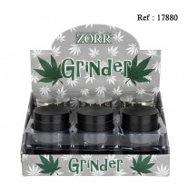 Grinder Métal Noir et Chromé, Ø 4 cm, 3 éléments, display de 12