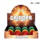 plastic grinder assorted colors, Ø 4.2 cm, 3 parts, per 24 pcs