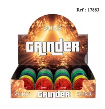 Grinder plastique coloris ass, Ø 4.2 cm, 3 éléments, display de 24