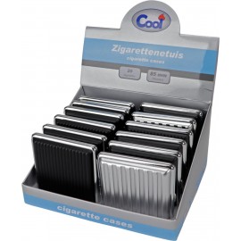 Cigarette case plastic metal frame, display of 12