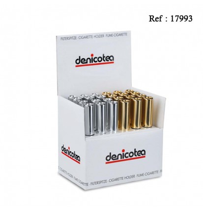 denicotea cigarette ejector silver/gold 100 mm assorted per 24 pcs