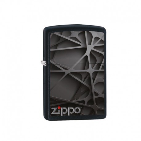 Briquet ZIPPO Noir mat décor Black Abstract design