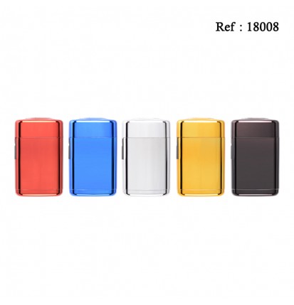 Briquet torche ATOMIC coloris métal assortis, display de 20