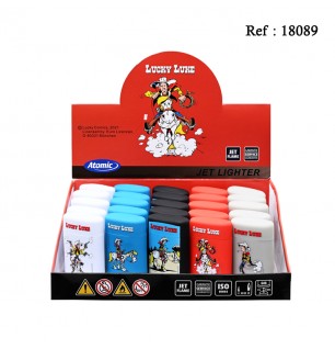 Briquet Jet Flame LUCKY LUKE I gomme, display de 25