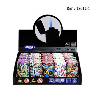 Jet flame lighter Graffiti assorted per 25 pcs