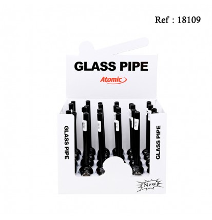 tobacco pipe black glass per 24 pcs