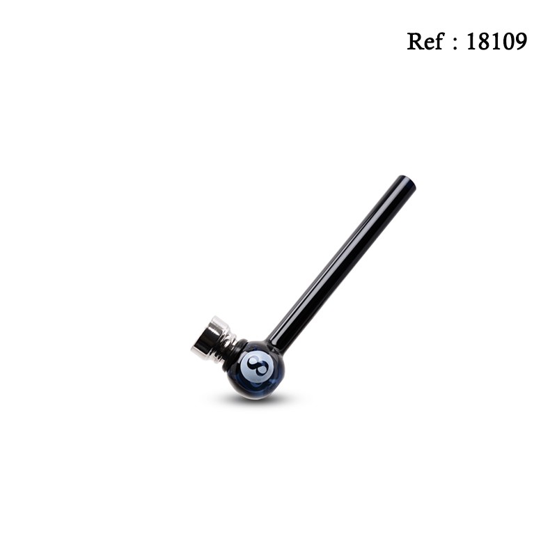 Mini Pipe en Verre avec pied, noir, display de 24