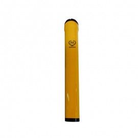 metal tube for 1 cigar, yellow with hygrometer