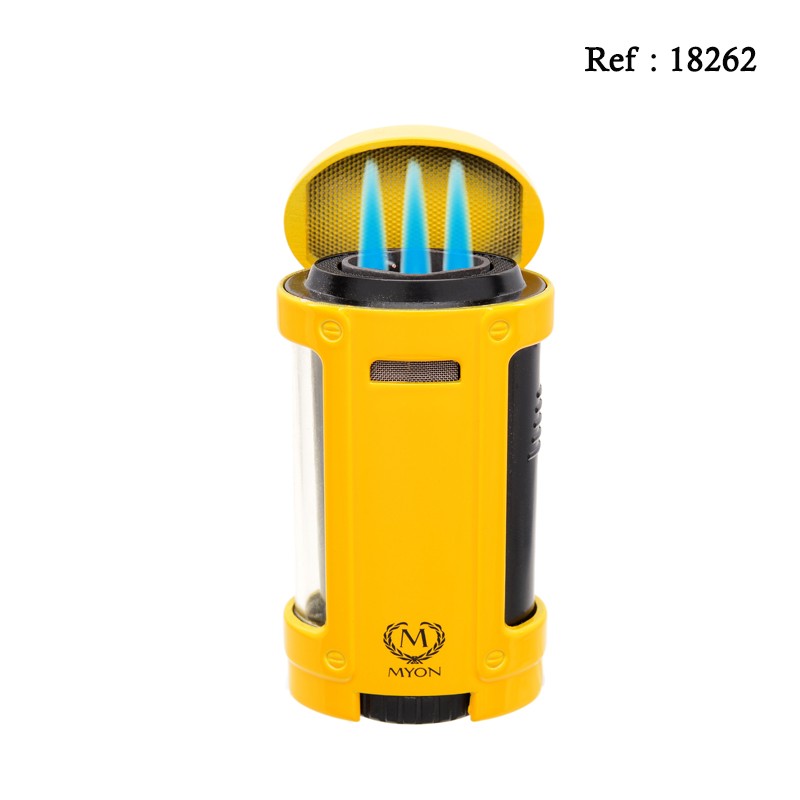 Briquet MYON Cigare quadruple jet Racing Edition Jaune