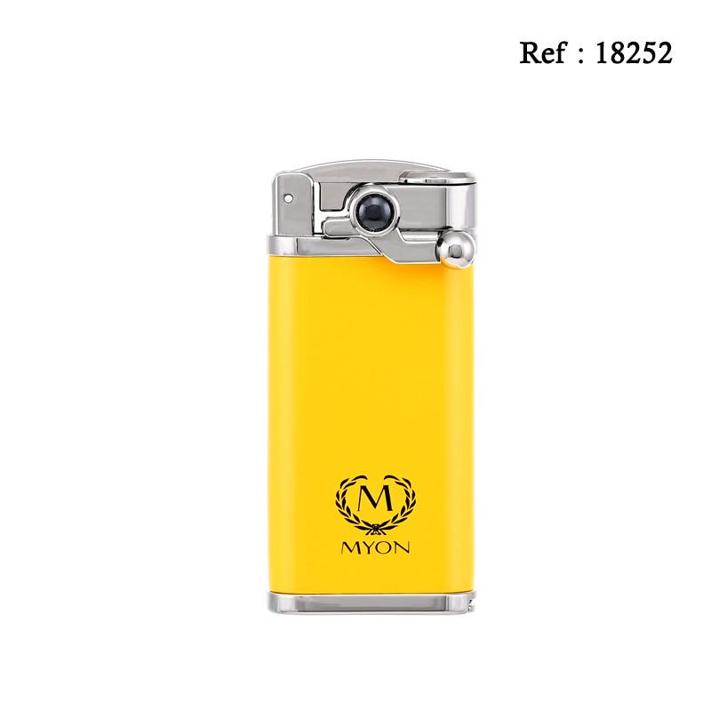 Briquet MYON Cigar-king un jet Jaune, avec emporte pièce