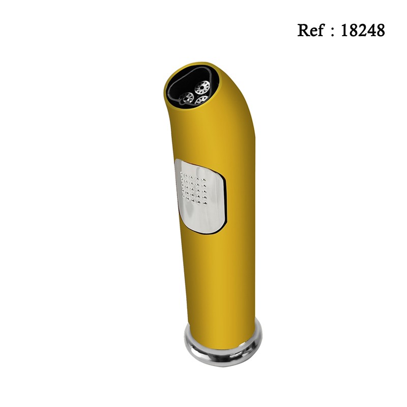 Briquet MYON Cigare triple jet Jaune, attributs chromé