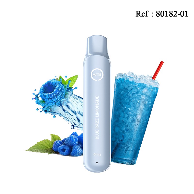 Disposable E-cigarettes FLAWOOR Mate 0mg/mL - Blue Razz Limonade