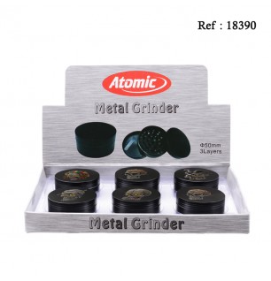 Grinder métal Crânes 3D ass, Ø 5 cm, 3 éléments , display de 6