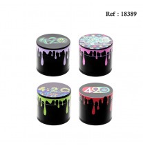 Grinder métal décor "420", Ø 4 cm, 4 éléments, display de 12