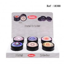 Grinder métal Psychédélique, Ø 5 cm, 3 éléments, display de 6