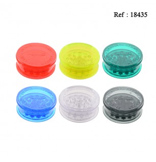 Grinder plastique 6 couleurs assortis, Ø 6 cm, display de 24