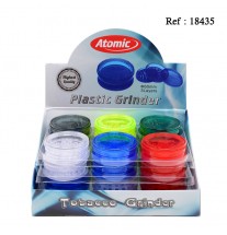 Grinder plastique 6 couleurs assortis, Ø 6 cm, display de 24