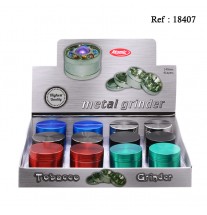 Grinder métal 6 couleurs ass, Ø 4,2 cm, display de 12