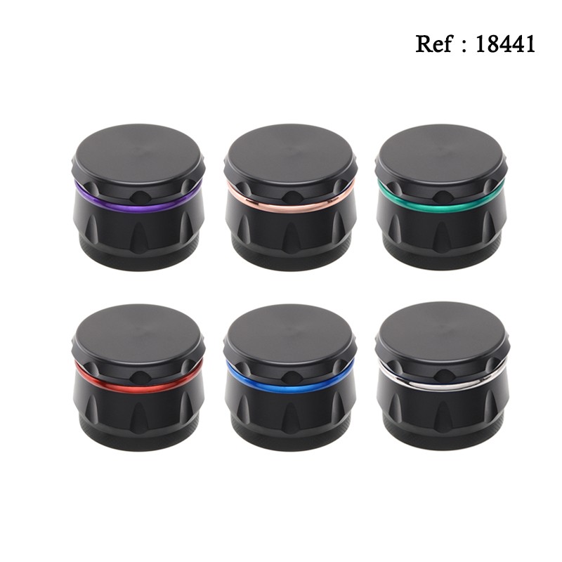 Grinder métal Noir, Ø 4.3 cm, 4 éléments, display de 6