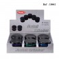 metal grinder Black, 4 parts, 4.3 cm, assorted per 6 pcs