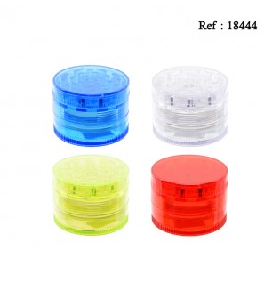 Grinder plastique 4 couleurs ass, Ø 5 cm, display de 12