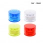 plastic grinder Ø 5 cm, 4 parts, 4 colors assorted per 12 pcs