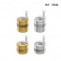 metal grinder mill antique silver and gold Ø 4 cm, 4 parts, per 8 pcs