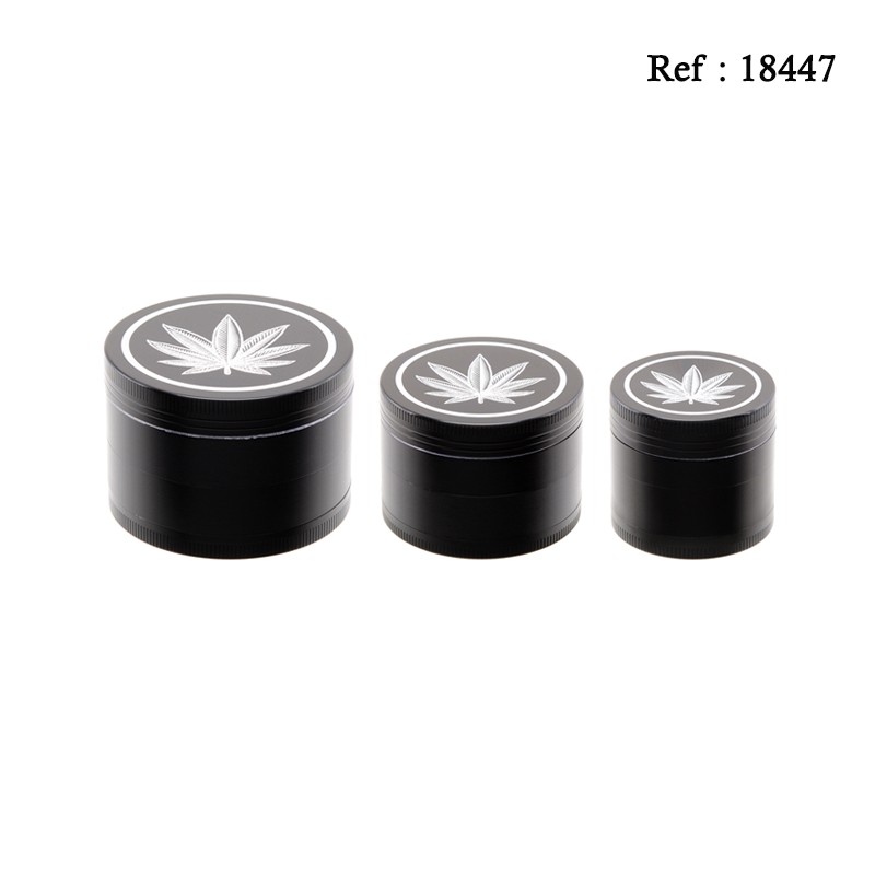 metal grinder black silver leaves Ø 40, 50, 60 mm assorted per 6  pcs