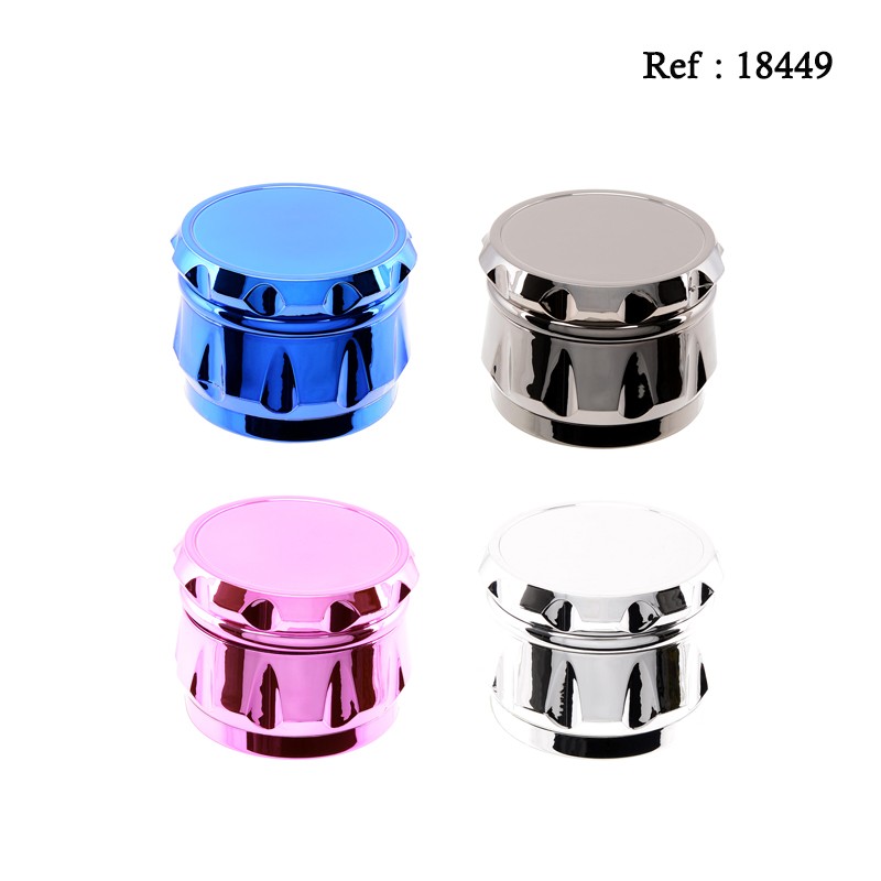 Grinder plastique Miroir, Ø 6.3 cm, 4 éléments, display de 6