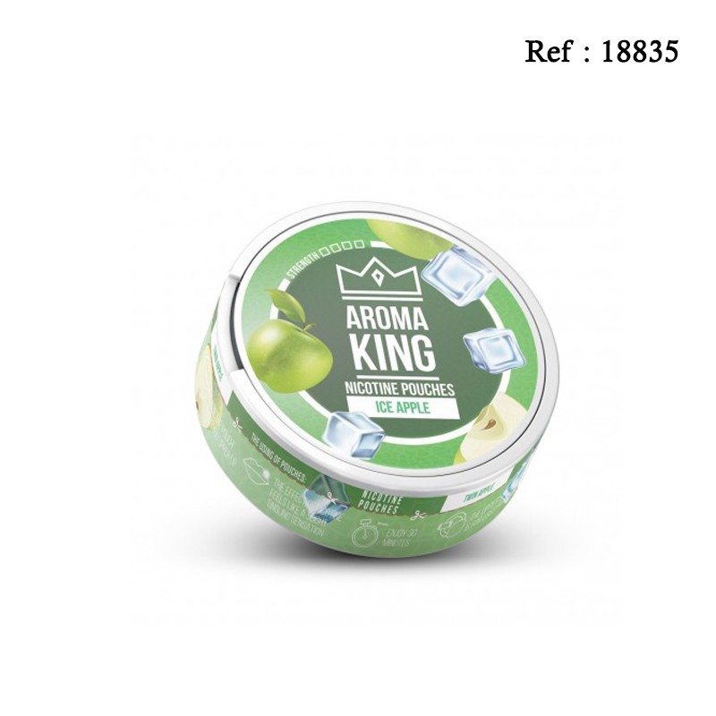 Boîte AROMA KING de 20 sachets nicotinés aromatisés Ice Apple 20mg