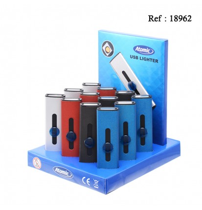 atomic USB lighter rubber assorted per 13 pcs