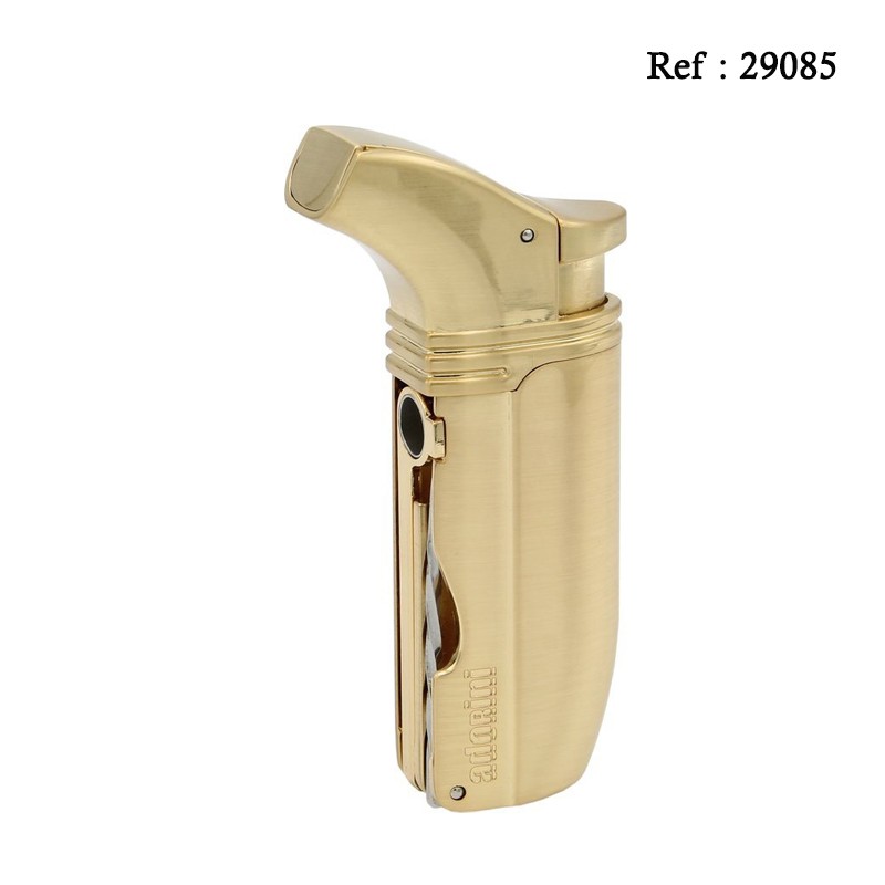 Briquet double jet flame ADORINI Doré