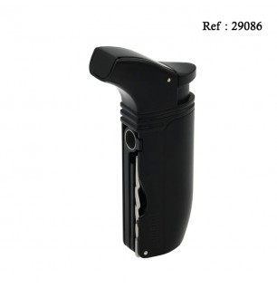 Briquet double jet flame ADORINI Noir