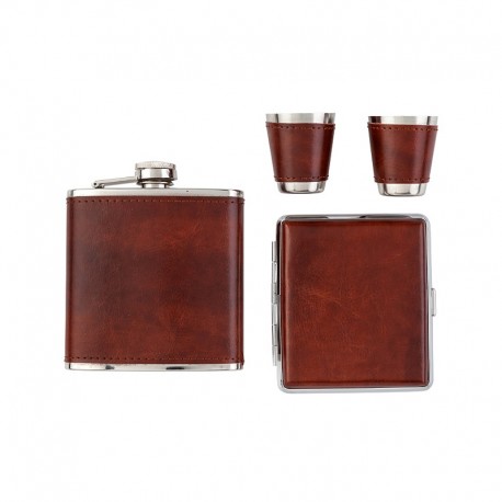 Gift Set Flask 180 ML with cigarette case