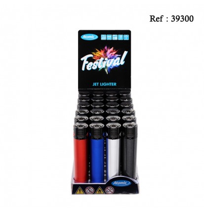 jet flame festival lighter metallic assorted per 24 pcs