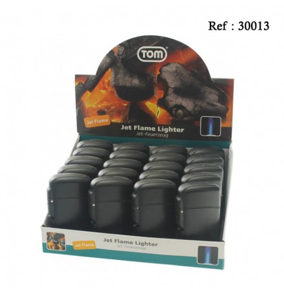 Briquet JB-1 Torche Noir Mat, display de 20