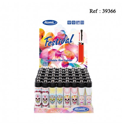 festival flint lighter catrina maria assorted per 48 pcs