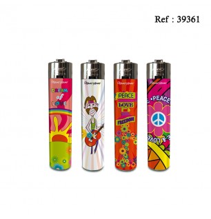 festival flint lighter flower power assorted per 48 pcs