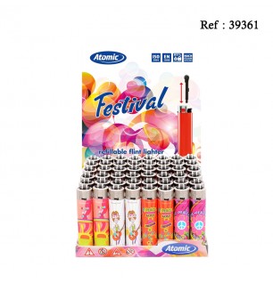 festival flint lighter flower power assorted per 48 pcs