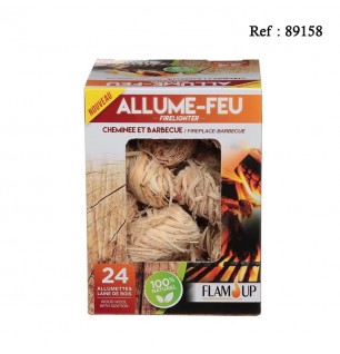 Allume Feu FLAM UP 24 pièces de laine de bois