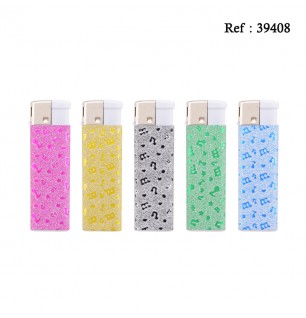 piezo lighter glitter music decor assorted per 50 pcs