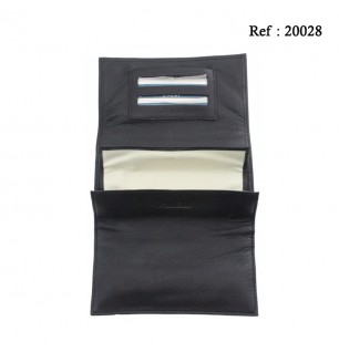 Tobacco leather pouch Black big size