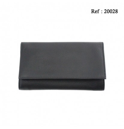 Tobacco leather pouch Black big size